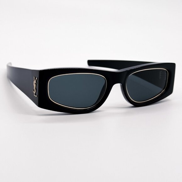 NEW SAINT LAURENT SL M140 RIM 001 SUNGLASSES WOMEN BLACK SQUARE SLM140 RIM 001 - Picture 3 of 8